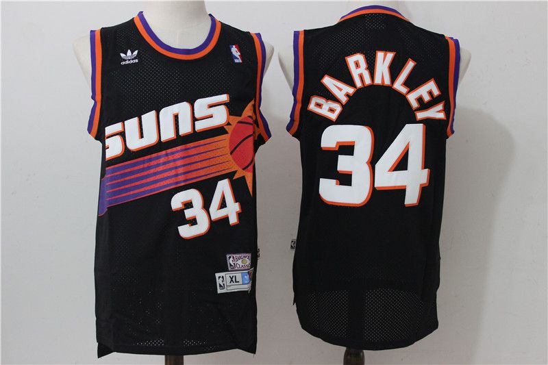 Men Phoenix Suns #34 Barkley Black Adidas NBA Jerseys